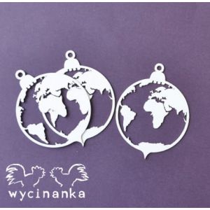Tekturka Wycinanka Christmas Joy - Bomki Kule ziemskie, 3szt